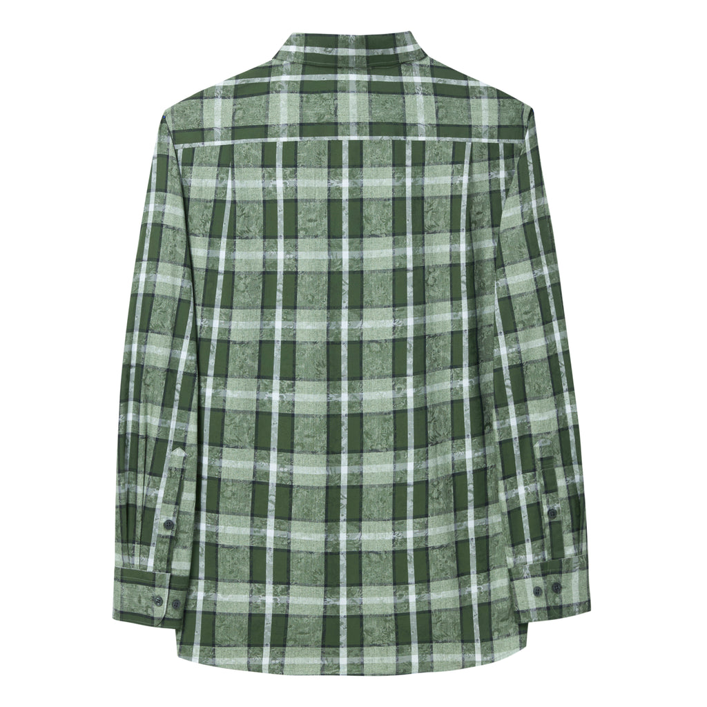 LETANG Premium Men's 100%Cotton Yarn-Dyed Jacquard Plaid Shirt
