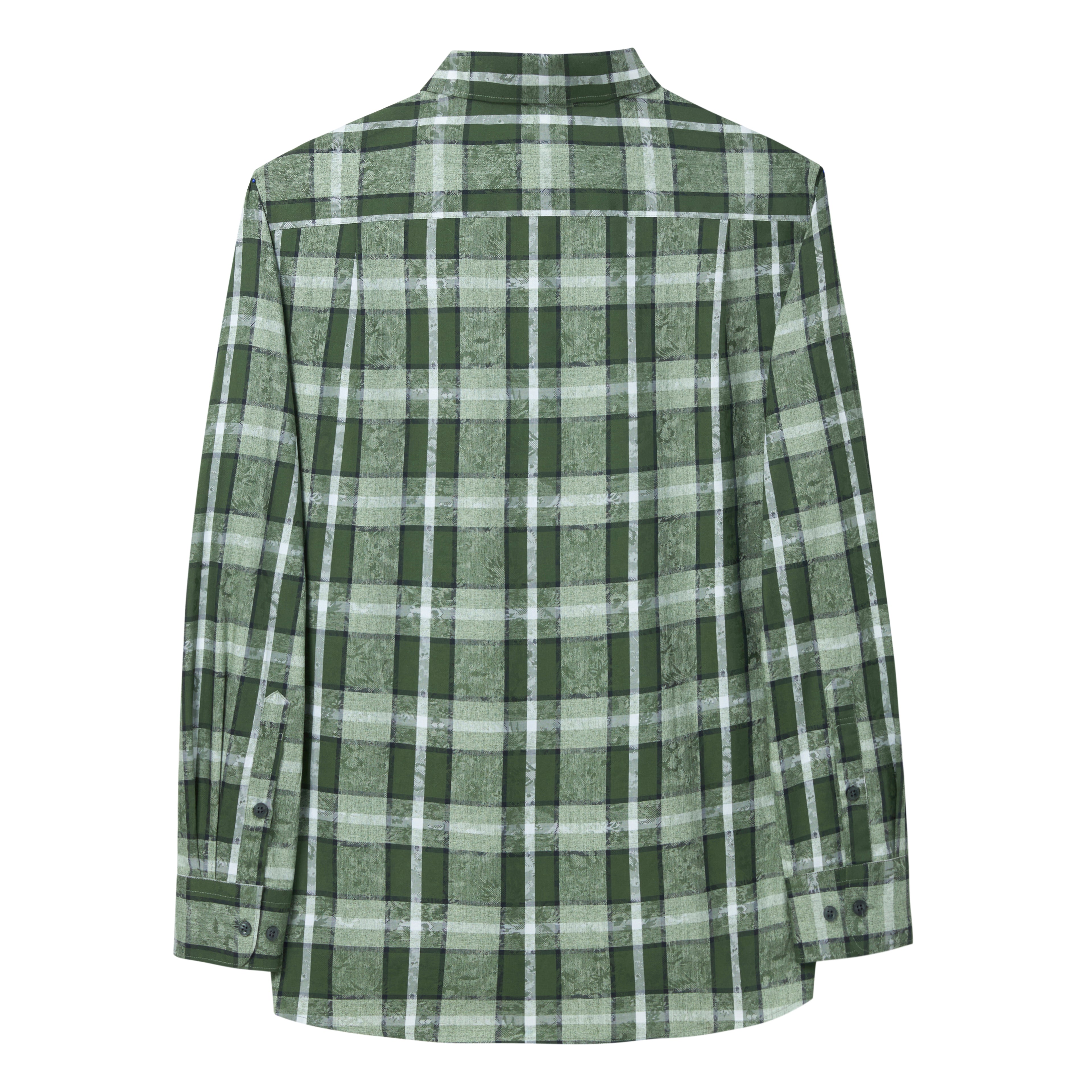 LETANG Premium Men's 100%Cotton Yarn-Dyed Jacquard Plaid Shirt