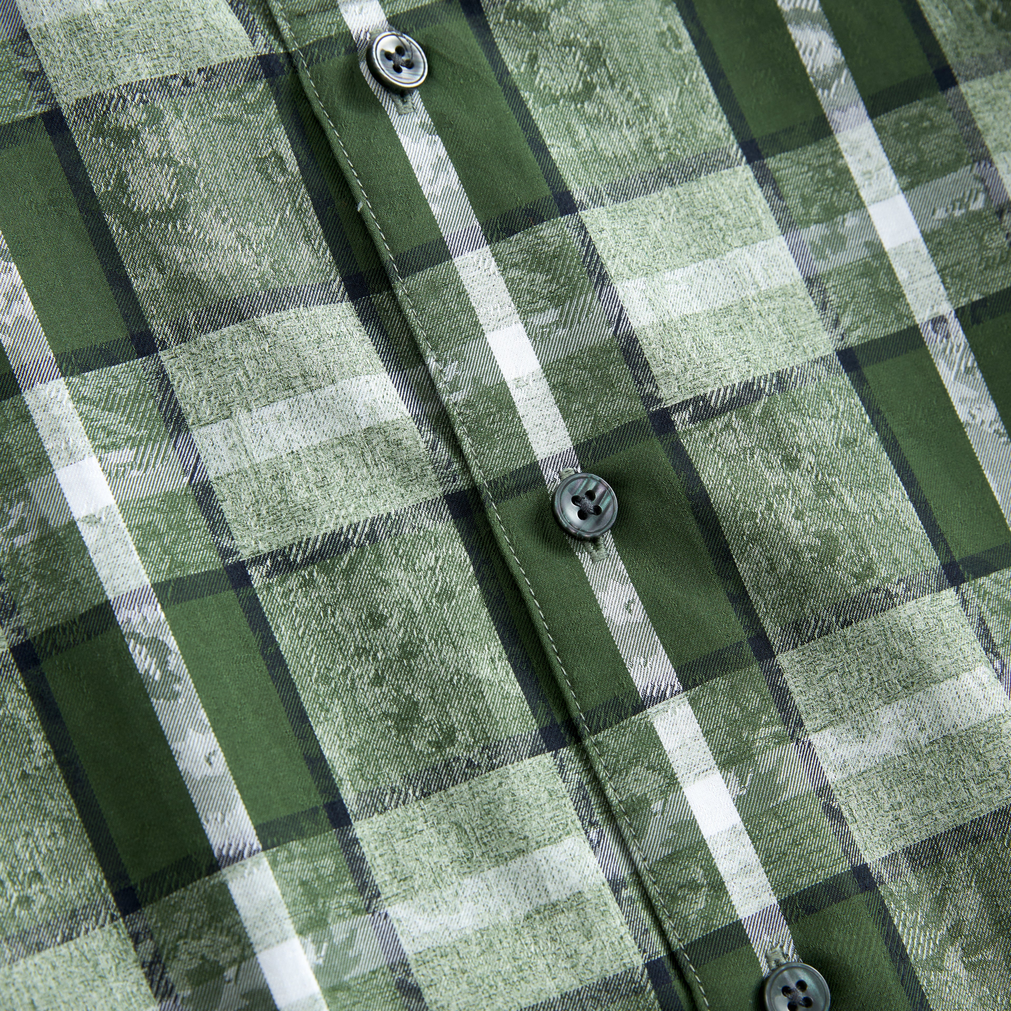 LETANG Premium Men's 100%Cotton Yarn-Dyed Jacquard Plaid Shirt