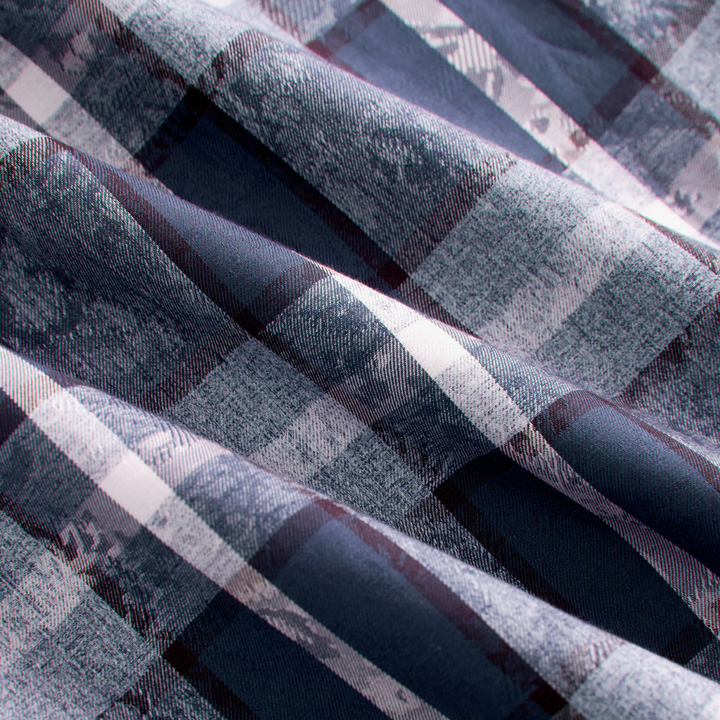 LETANG Premium Men's 100%Cotton Yarn-Dyed Jacquard Plaid Shirt