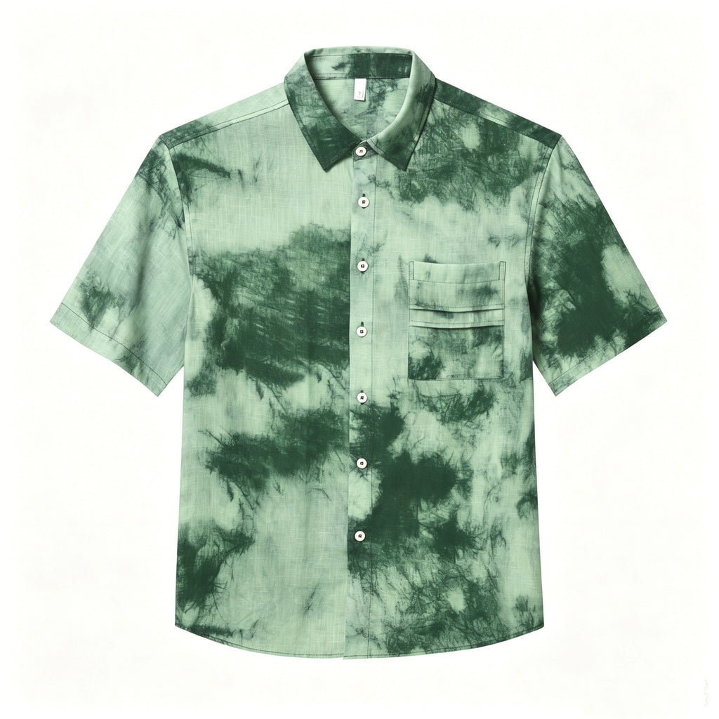 STBKD85326 Lengtang Printed Resort Style Shortsleeves Shirts