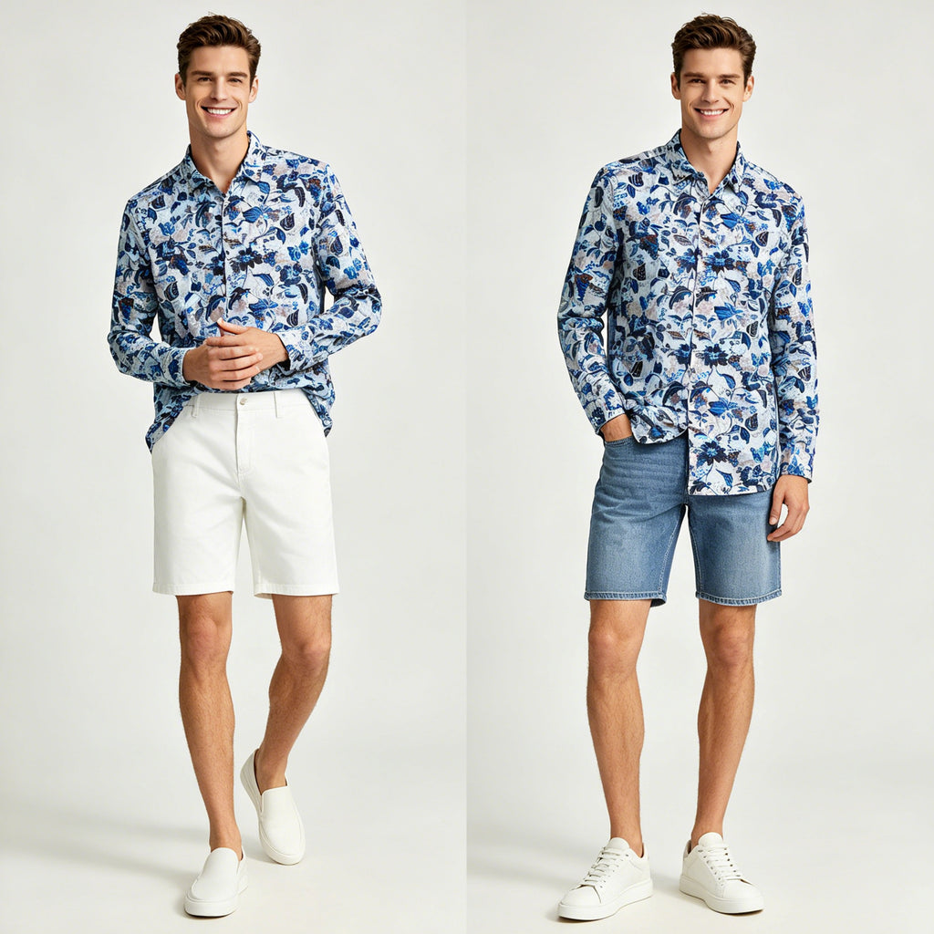 STFDESQ8057  Lengtang Printed Resort Style Shortsleeves Shirts