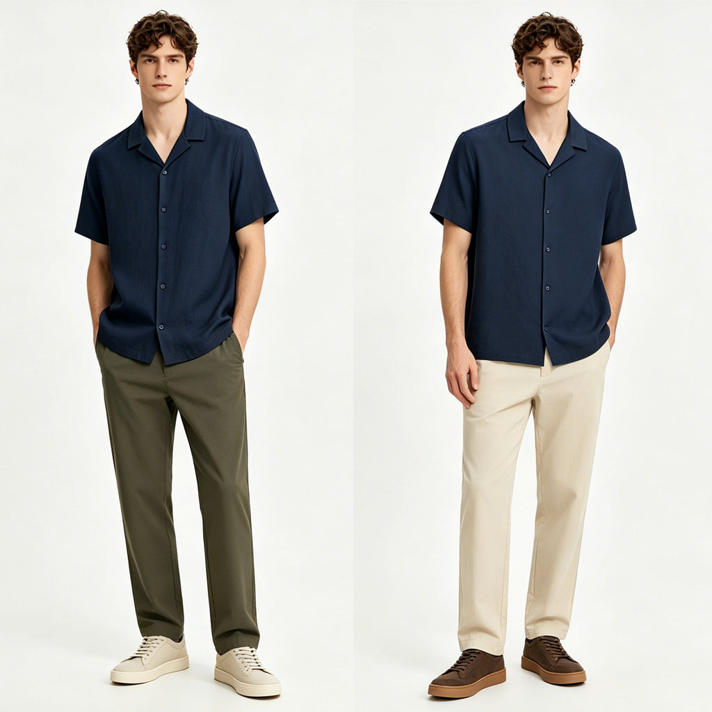 STFD701-6 Lengtang Daily Casual Shortsleeves Shirts
